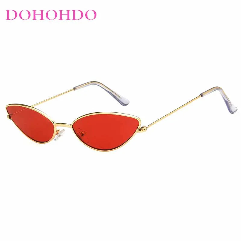 Popular Small Cat Eye Metal Women Sunglasses Stylish Brand Design Men Sunglass Outdoor Driving Travel Shades Female UV400 Lentes