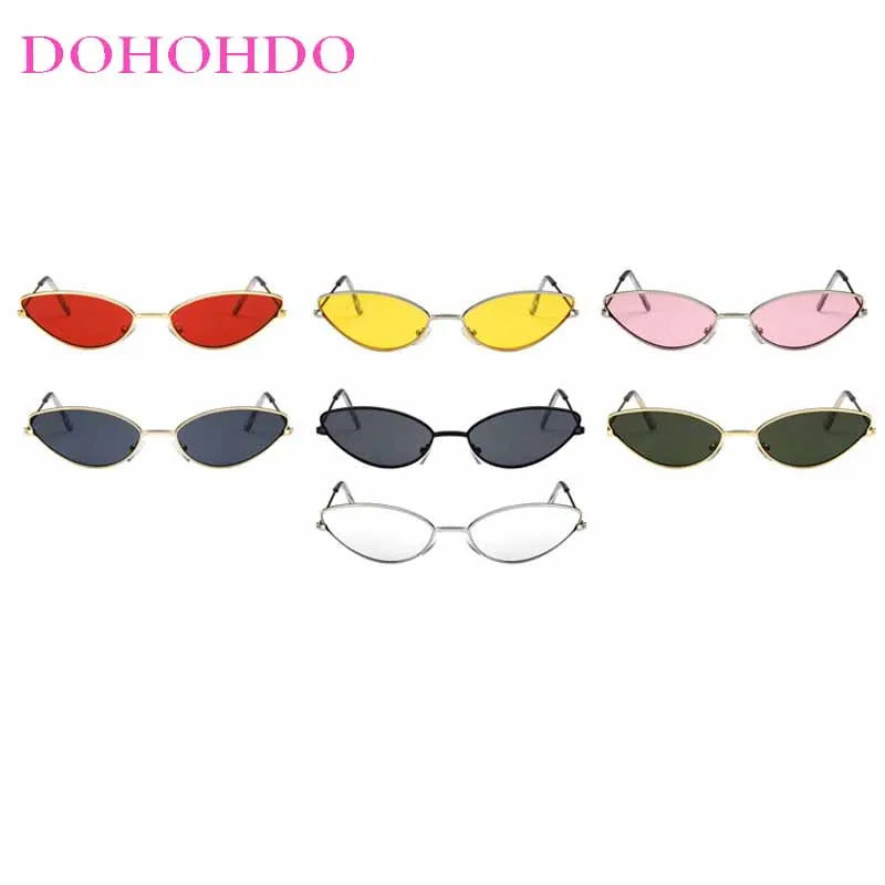 Popular Small Cat Eye Metal Women Sunglasses Stylish Brand Design Men Sunglass Outdoor Driving Travel Shades Female UV400 Lentes