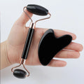 Facial Roller & Gua Sha Set -- Anti-Aging, Skin Tightening & Glow